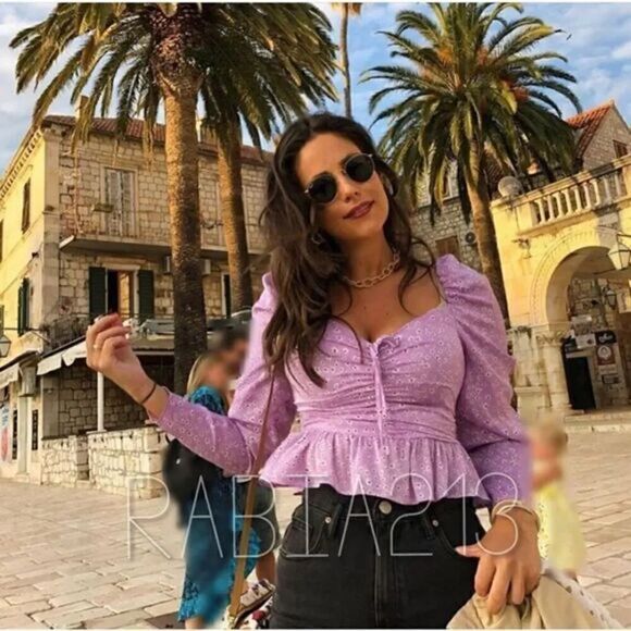 ZARA FLORAL TIED PRINT BLOUSE - Picture 5 of 16